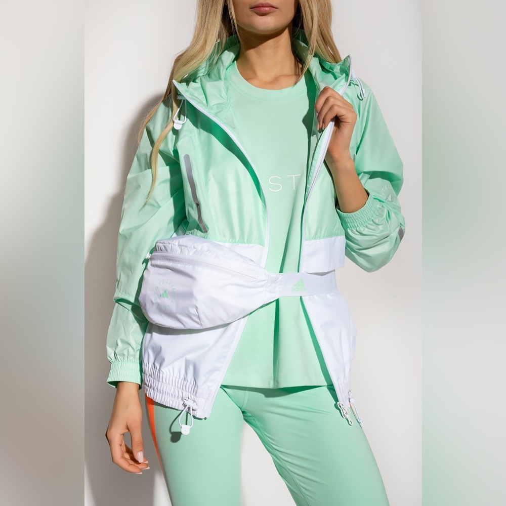 ADIDAS BY STELLA MCCARTNEY Windbreaker w/ FannyPack in Frog Green & White S